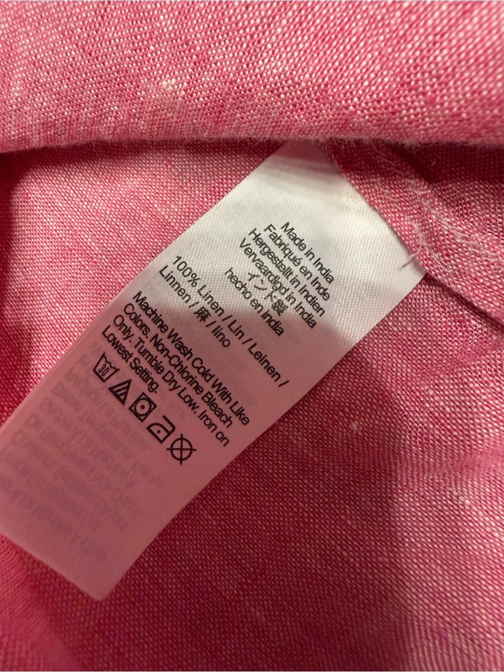 Madewell Bubble Gum Classic Relaxed Linen Button-Down Shirt - S
